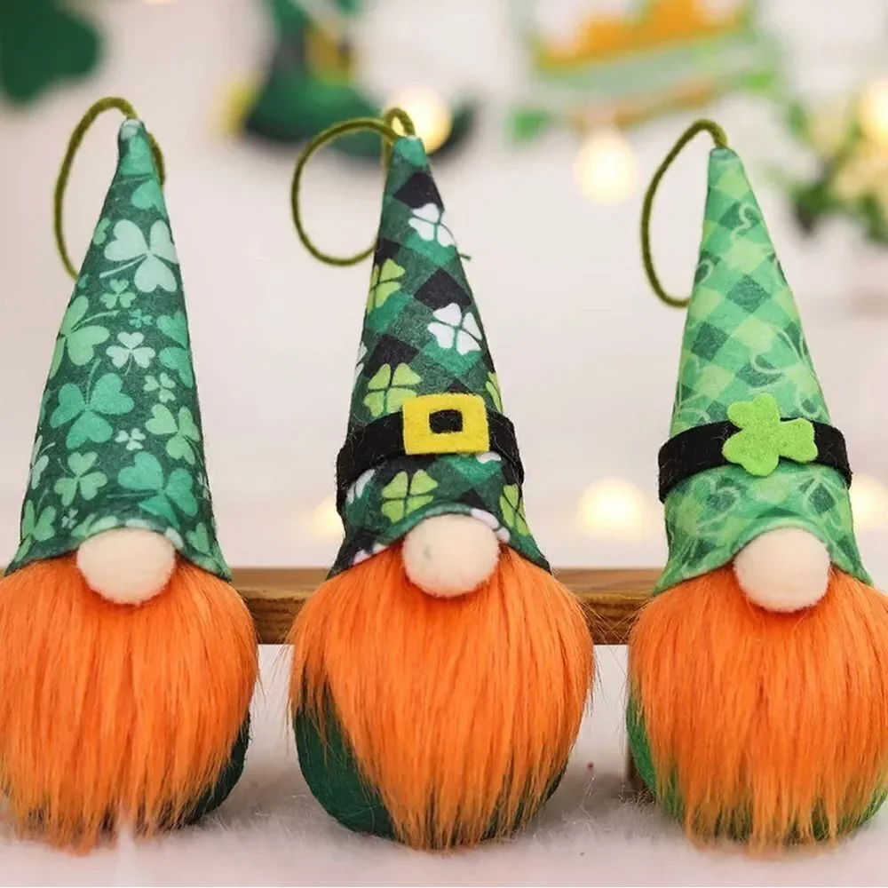 LUCKY LEPRECHAUN‎ GNOME ORNAMENTS, SET OF 3
